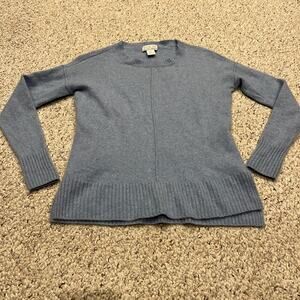 Rachel Zoe Light Blue Crewneck Cashmere Sweater Sz S Quiet Luxury Preppy Cozy